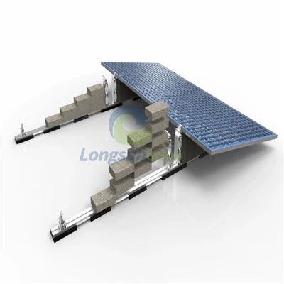 Flaches Ballastbeton-Solarmontagesystem